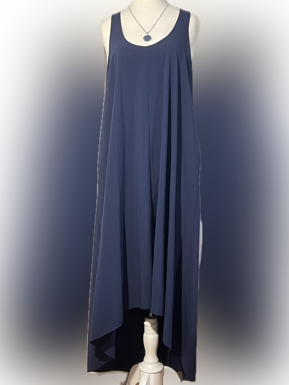 Athleta navy “Presidio” scoop-neck racer-back high-low maxi dress - EUC - Picture 4 of 16